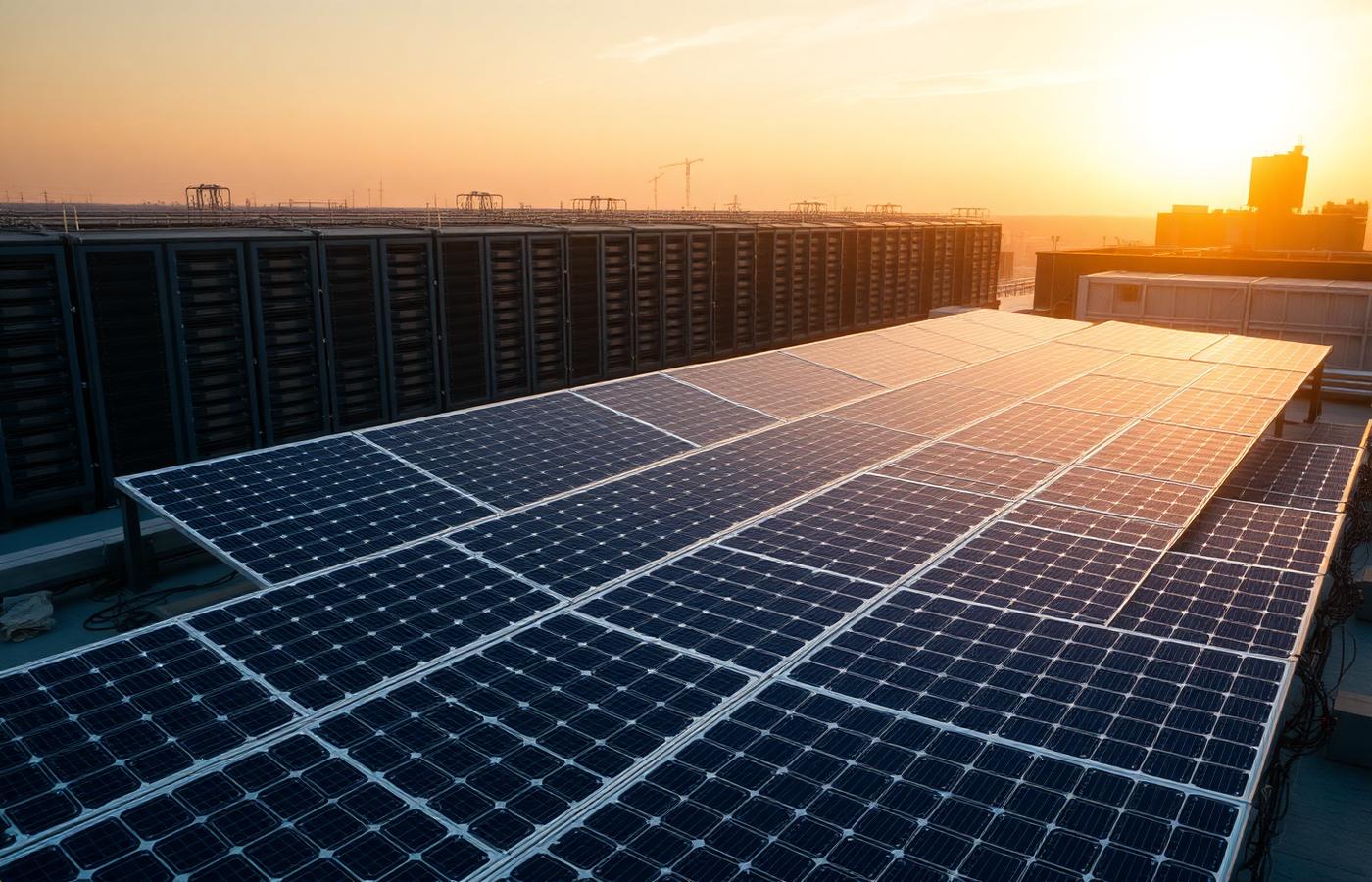 Solar rooftop powering green data center